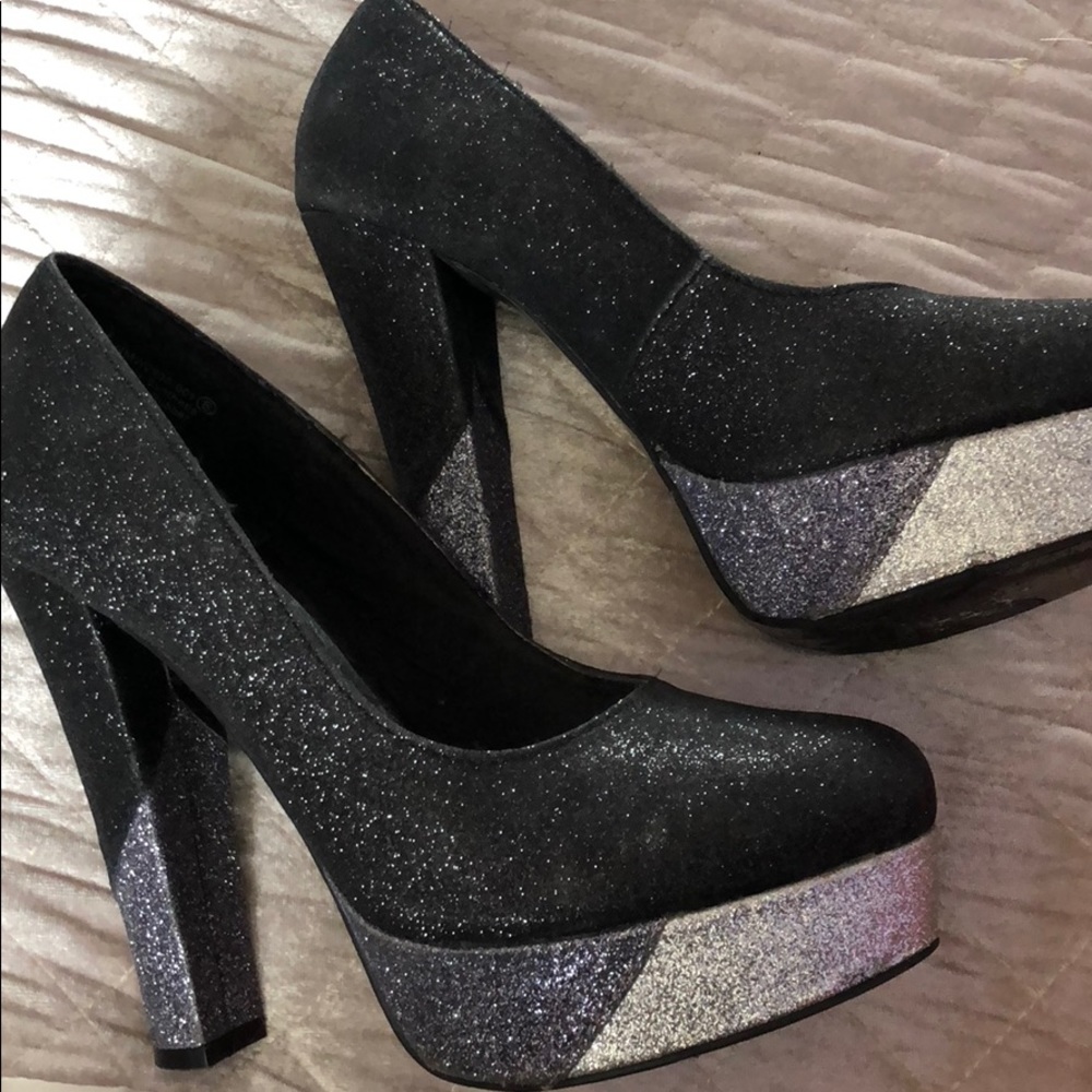 Naughty monkey super cute glittery heels